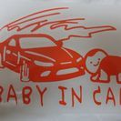 BABY IN CAR ステッカー ドリフトオレンジ