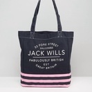 Jack Wills ネイビー＆ピンクストライプショッパーバッグ