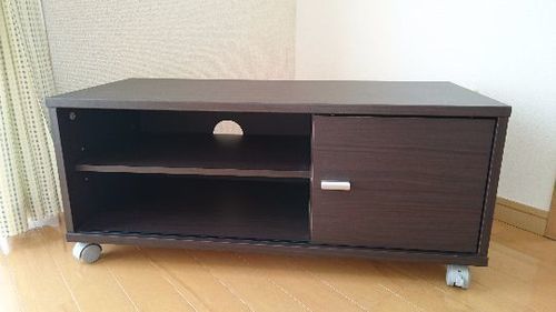 【美品】テレビ台 スライド扉・棚・キャスター付