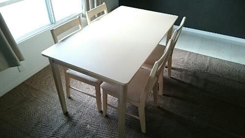 ダイニングテーブルセット 5点 椅子 机 白 ホワイト