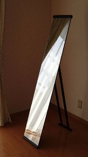 【美品】鏡 姿見 オシャレなフレーム ストッパー付