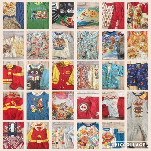 アンパンマン バラ売り歓迎 衣類 まとめて 50 60 70 80 90 100 110 サイズ Tシャツ トレーナー 上下 甚平 光るパジャマ 水着 レインコート 他