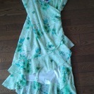 グリーンの花柄　マーメイド　ドレス　