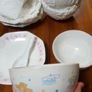 キティちゃんの中華皿、ｼﾅﾓﾝﾛｰﾙのお茶碗