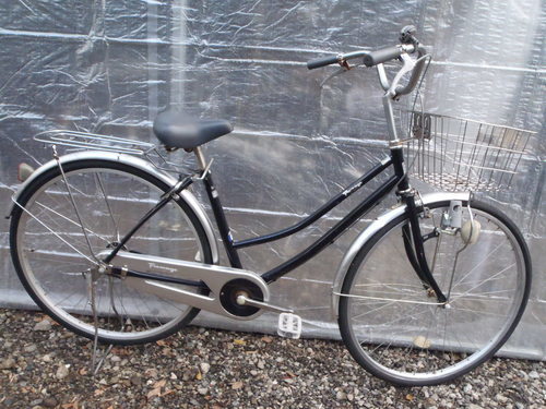 終了 あさひ　ママチャリ　２７インチ　シングルギヤ　カギ新品　中古自転車　062