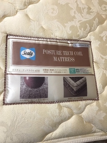 美品 シーリー Sealy セミダブルベッド マットレス+フレーム シーリー