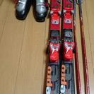ジュニア　スキー板、ブーツ、ストック、ケースのセット