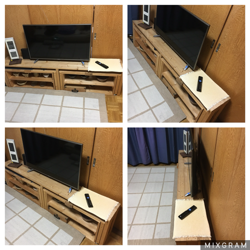 DIY  収納テレビ台と移動机