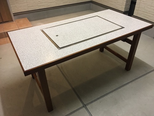鉄板焼き お好み焼き テーブル ダイニング 別注 都市ガス 美品