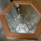 ★★在庫整理の為　価格応談中！！オシャレな面取りガラスケース　棚ガラス２枚付き　