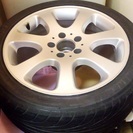 【値下げ】ベンツW209(CLK320)純正17吋A/W(F:7.5J/R:8.5J)+ﾀｲﾔ(225/45R17・/245/40R17)《専用球面ボルト付》4本セット