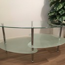センターテーブル ガラステーブル 95cm 北欧風 FLORA