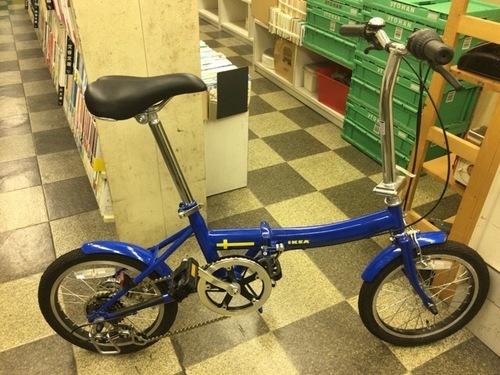 [3828]IKEA　折りたたみ自転車　16インチ　外装6段変速　状態良好　ブルー