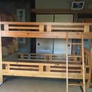 木製2段ベッドはしご付き