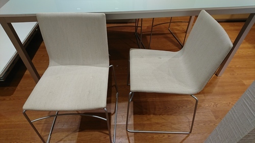 ガラス面ダイニングテーブル・チェア 6脚セット 展示品 (014180  