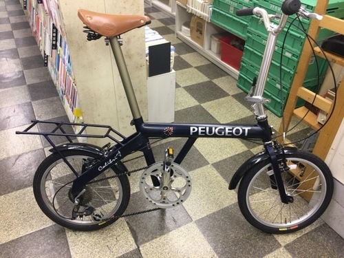 [3846]PEUGEOT プジョー　Colibri コリブリ18　折りたたみ自転車　18インチ　外装7段変速　アルミフレーム　クイックレリーズ　Vブレーキ　同色パイプキャリア　ブルー