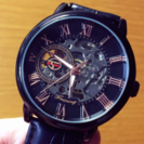 【未使用品】スケルトン腕時計 黒