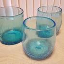 琉球ガラスの青いコップ　２個
