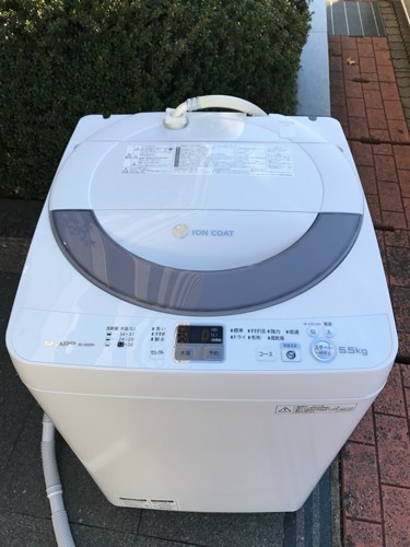 美品洗濯機をお譲りします‼︎【全自動洗濯機　SHARP シャープ ES-GE55N-S 2014年製　5.5kg 】