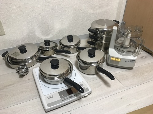 アムウェイ製品処分　クィーンクック21ピース\u0026インダクションレンジ＆フードプロセッサー
