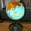 アンティーク風　光る　ガラス製　地球儀