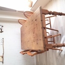 【値下げ再出品】パインダイニングテーブル＆椅子4脚(２種類×2脚)　