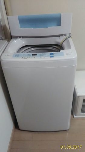 AQUA全自動洗濯機 AQW-S60C 1年8ヶ月使用(白・ブルー)
