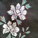 [洗えるきもの]濃紫　草花柄　単衣プレタ着物　M～Lサイズ　美品です