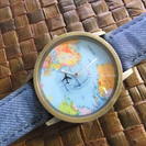 【新品・輸入品】思わず、旅行に行きたくなる世界地図！腕時計、ベル...