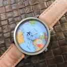 【新品・輸入品】思わず、旅行に行きたくなる世界地図！腕時計、ブラ...