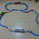【改訂】プラレール　連結車両含む6編成と踏み切り、鉄橋レールセット