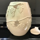 陶芸家作 陶器 葡萄アロマポット インテリアキャンドル香炉 樽型...