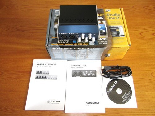 美品！presonus(プリソーナス) オーディオインターフェイス Audio Box22VSL \u0026 コンデンサーマイク Audio Technica AT2020[卓上マイクスタンド、XLRケーブル、ポップブロッカー付き]DTMセット