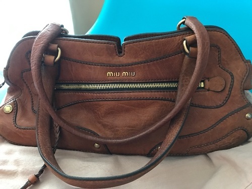 miu miu キャメル ショルダー バッグ