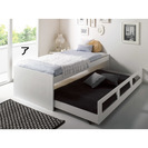 木製スライド式二段ベッド　二台の同サイズシングルベッドに変更可能...