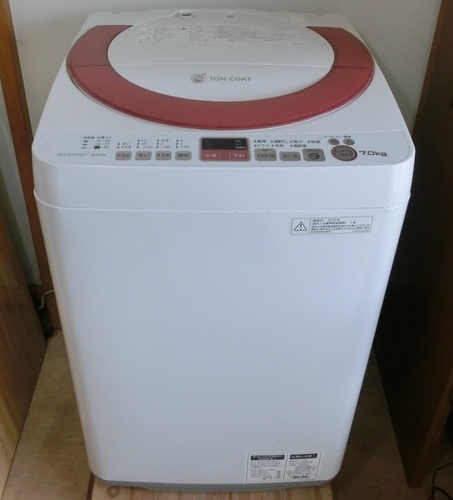 【販売終了しました。ありがとうございます。】SHARP　7.0㎏　穴無ステンレス槽　全自動洗濯機　ES-KS70N　中古品