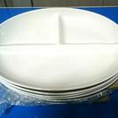 楕円形 プレート 三つ仕切り 皿 陶器  白 食器  