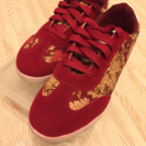 赤の和柄の靴！