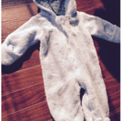 クマ赤ちゃん 水色 モコモコ着ぐるみ 80サイズ ジャンバー アウター