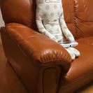 ＜本革＞三人掛けソファー