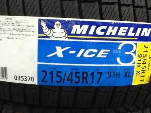 『 X-ICE XI3 215/45R17 91H XL』ミシュラン新品未使用スタッドレスタイヤ　4本セット