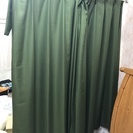幅140cm x 高さ180cmのカーテン２本セット(緑)