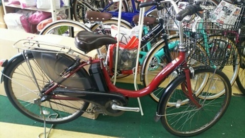 中古車出ました。　電動アシスト自転車　YAMAHA　24インチ　赤色