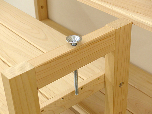 国産檜 ヒノキ 頑丈突っ張りシェルフラック 木製 - 棚、シェルフ 