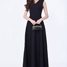 シンプル ロングドレス ブラック フォーマル パーティー 衣装