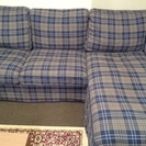 【2/7までの取引】IKEAチェック柄2人がけソファ＆寝椅子