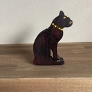 木製　ネコの置物
