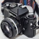 美品のNikon FE2 レンズ二本とモータードライブ付き 動作品