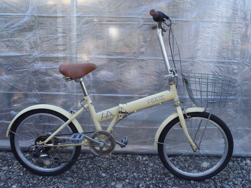 終了 折畳み　２０インチ　6段ギヤ　カギ新品　中古自転車　073