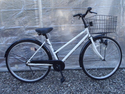 終了 あさひ　シティサイクル　２６インチ　シングルギヤ　カギ新品　中古自転車　075